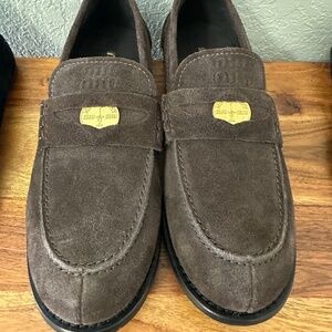 Miumiu suede penny coin leather loafers 39